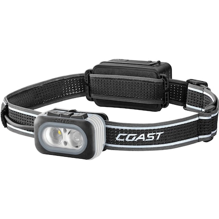 Coast Cutlery RL20RB Tri Color Rechargeable Headlamp with Dimmer Control and Booster Battery 30900